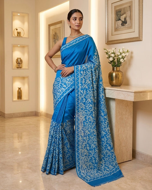 Murshidabad Printed Silk Saree