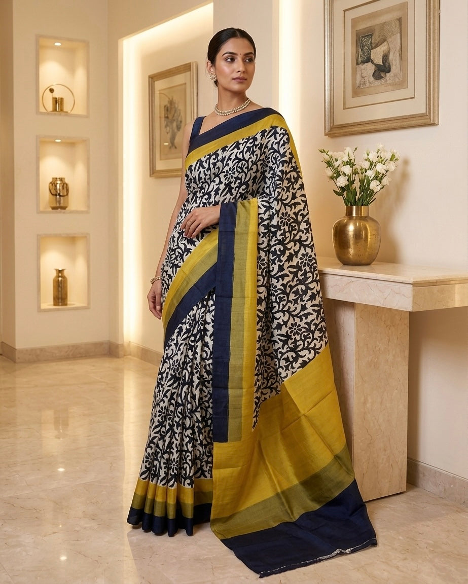 Murshidabad Printed Silk Saree