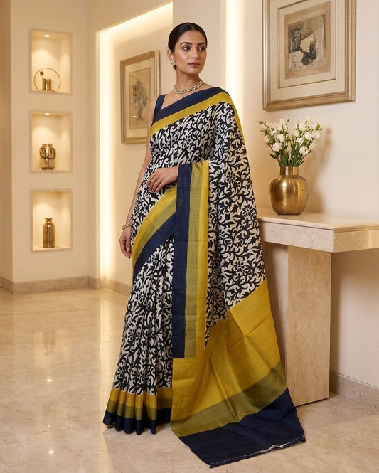 Murshidabad Printed Silk Saree
