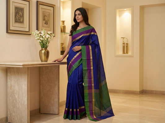 Royal Blue Silk Saree