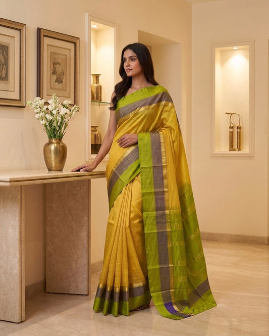 Yellow Silk Saree