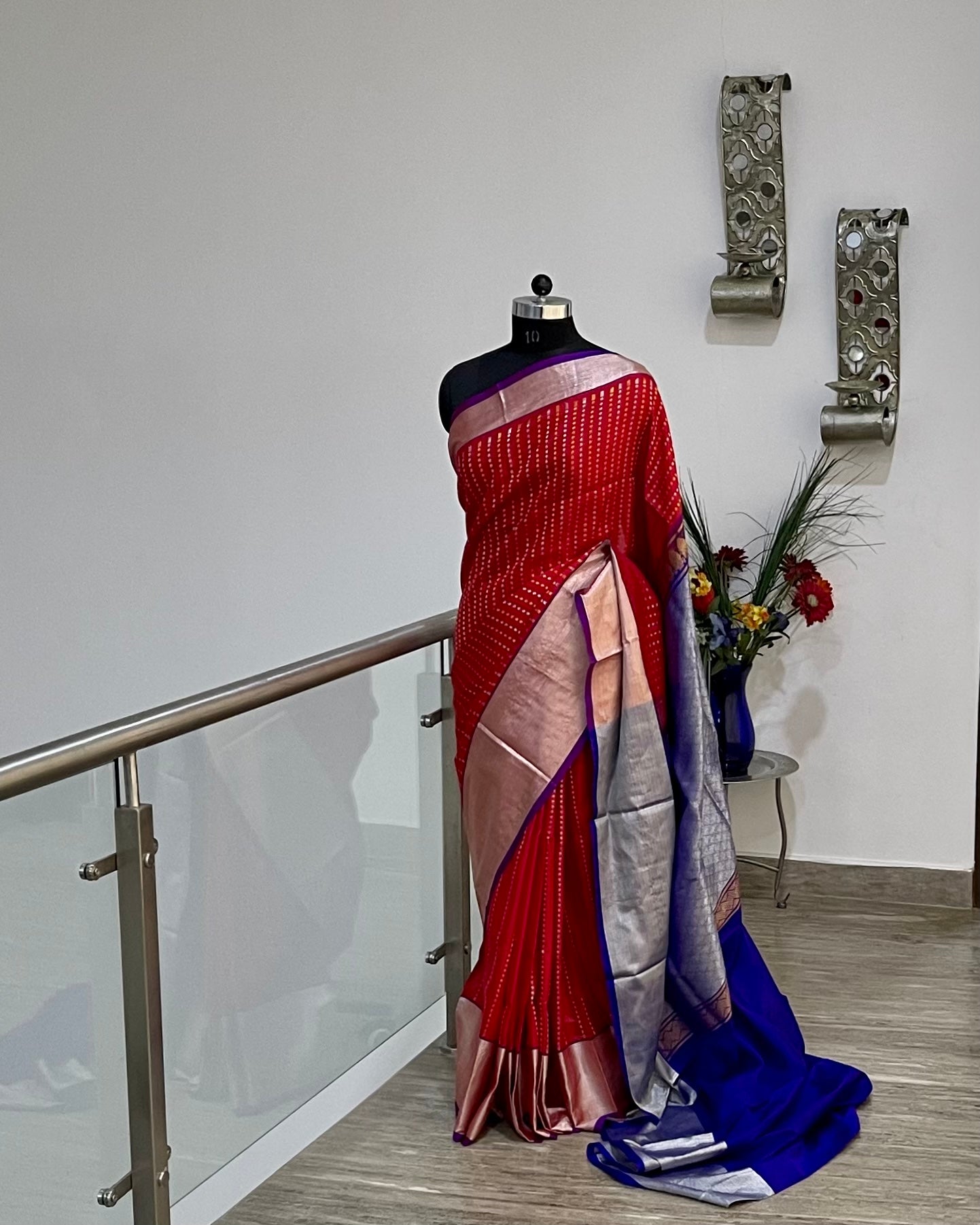 Venkatgiri Red Pure Silk Saree