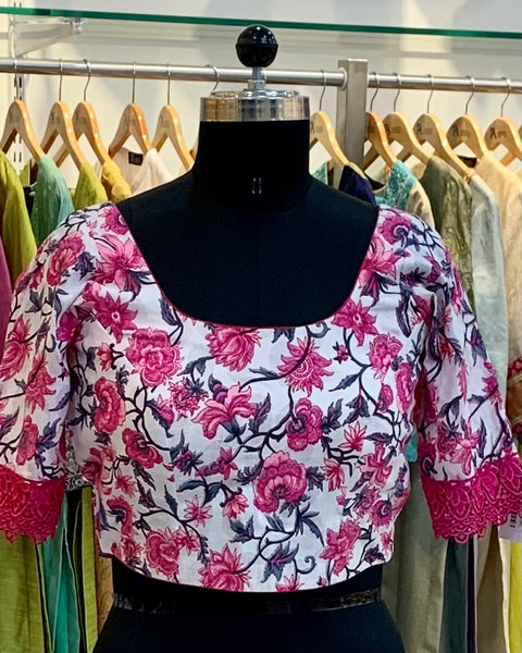 Pink Floral printed Blouse