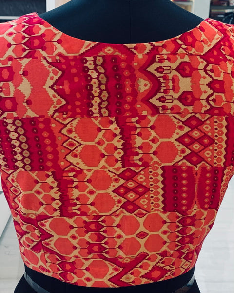 Pink beige Cotton high neck blouse