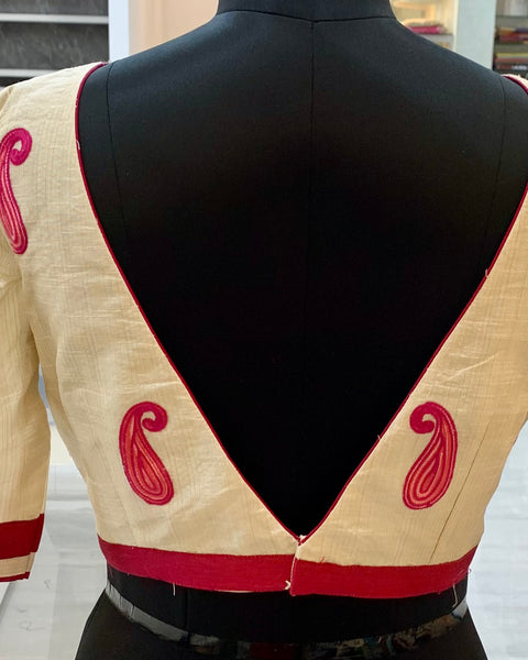 Beige Pink Kashmiri Blouse