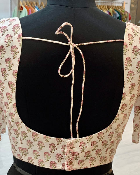 Pink Block Print Blouse